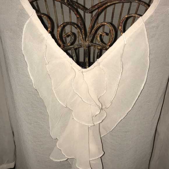 Banana Republic Sheer Ruffle Blouse - Size L - Picture 3 of 3